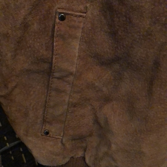 Vintage Men’s brown Suede Bomber Jacket - Distressed Size 42R Porsha by Winer - Picture 5 of 17